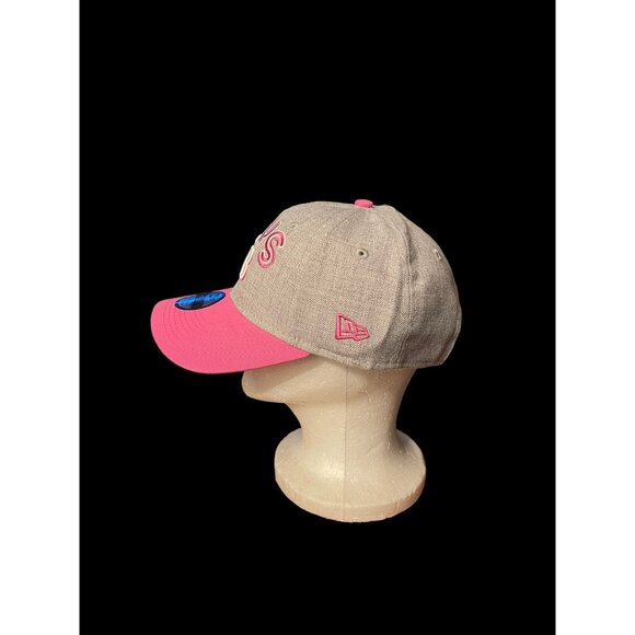 Tampa Bay Rays Hat Girls Youth New Era 9TWENTY Strap Back Gray Pink MLB Cap - Picture 2 of 5